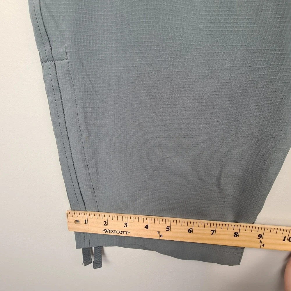 Eddie Bauer Womens Size 16 Ripstop Crop Pants Cargo Pocket‎ Gray Ruching Hiking